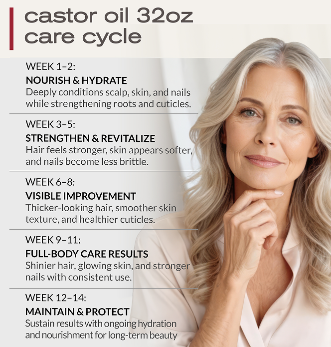 Organic Castor Oil – 32 Fl Oz Glass Bottle