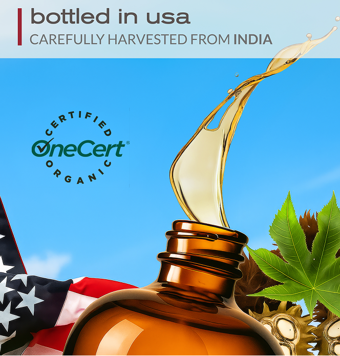 Organic Castor Oil – 32 Fl Oz Glass Bottle