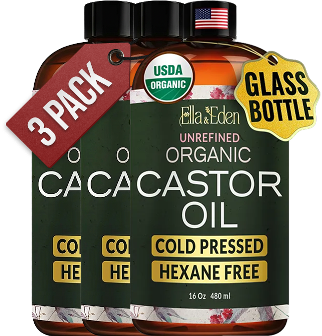 Organic Castor Oil – 16 Fl Oz Glass Bottle
