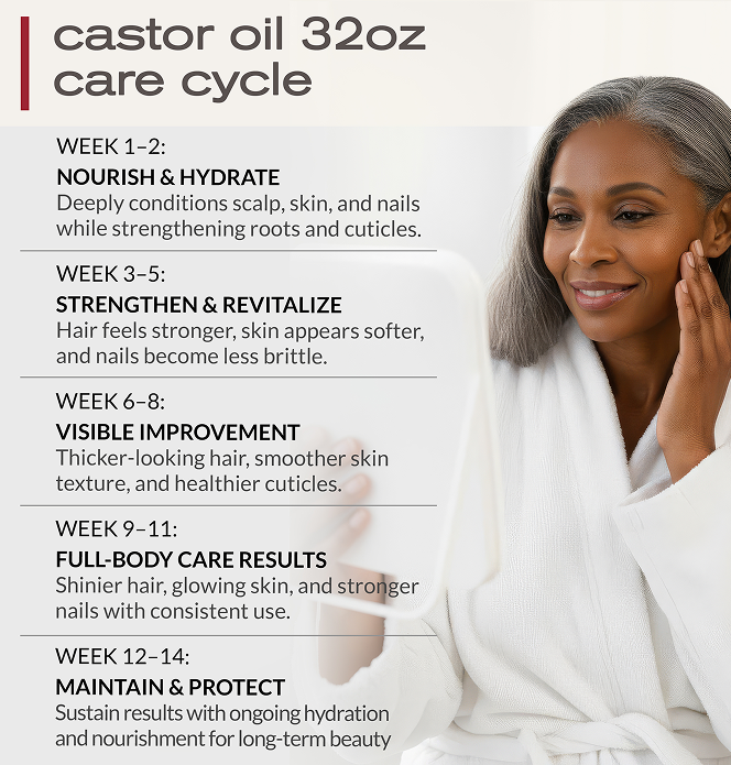 Pure Castor Oil 32oz, cold pressed