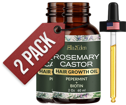 Hair Growth Oil with Rosemary, Castor, Peppermint & Biotin