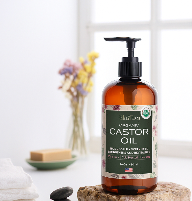 Pure Castor Oil 16oz, cold-pressed