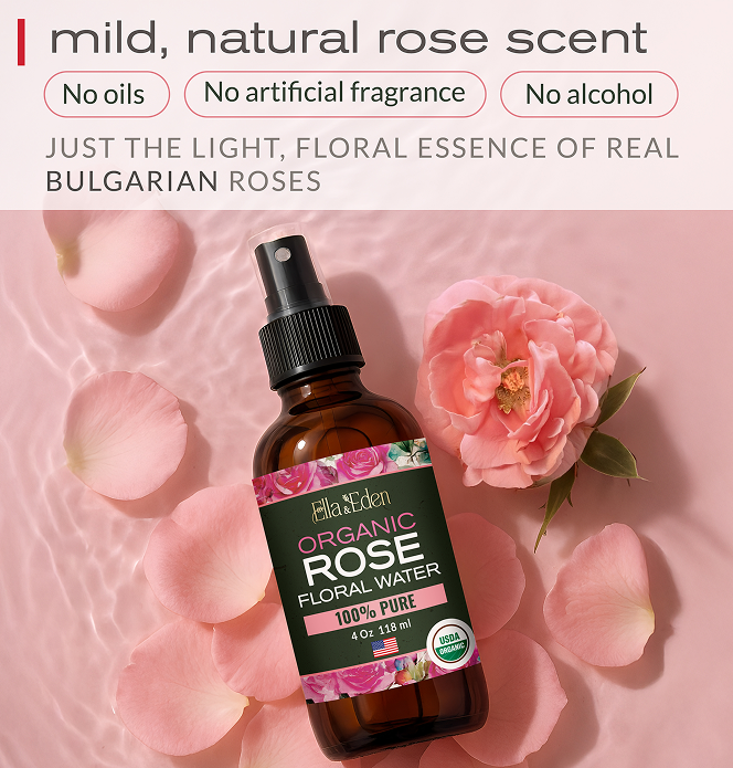 Organic Rose Water Spray 4 Fl Oz
