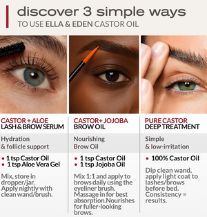 Organic Castor Oil for Eyelashes - 4 Fl Oz Glass Bottle