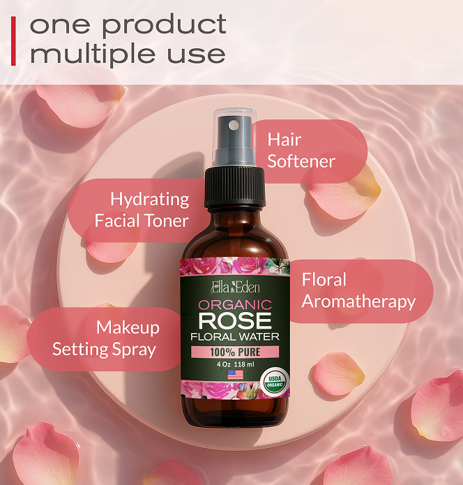 Organic Rose Water Spray 4 Fl Oz