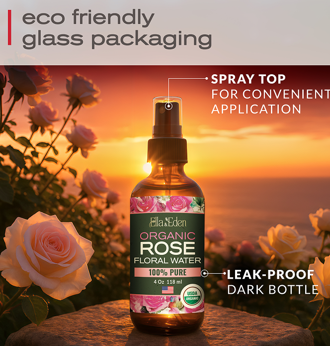 Organic Rose Water Spray 4 Fl Oz