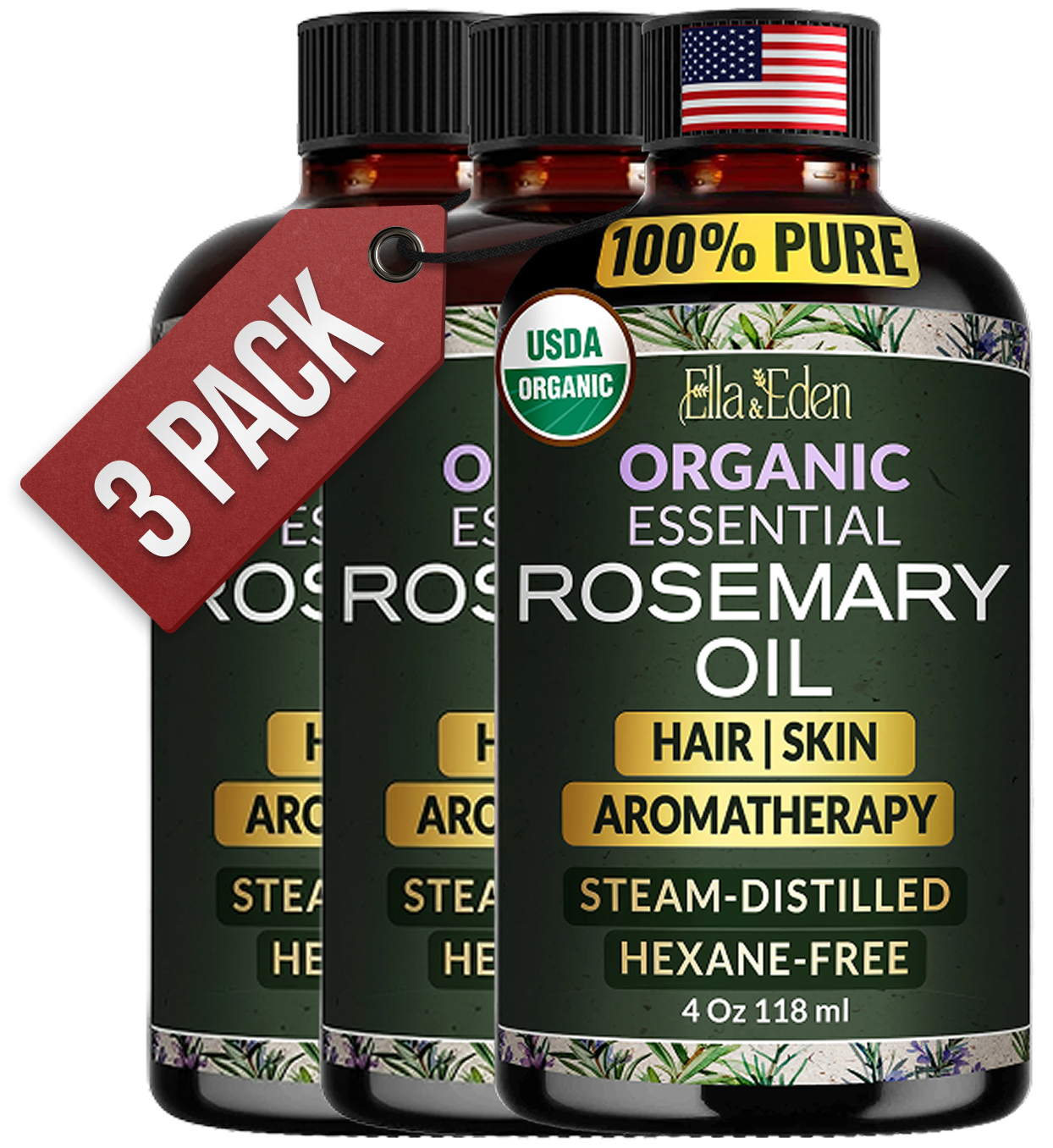 Pure Rosemary Oil 4oz, steam-distilled