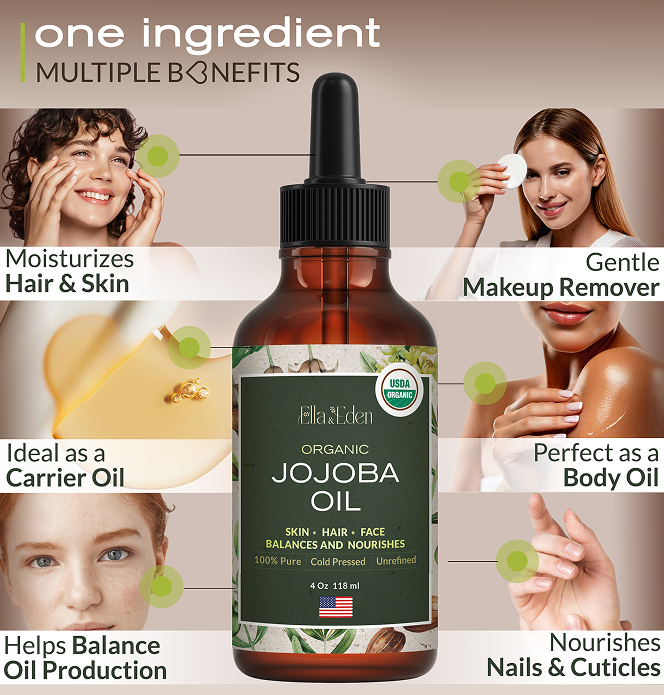 Pure Jojoba Oil 4oz, cold-pressed