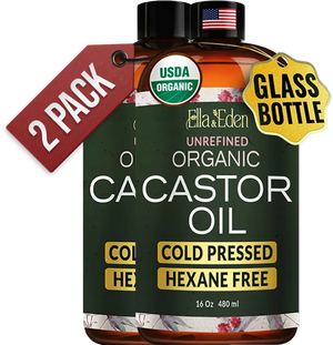 Organic Castor Oil – 16 Fl Oz Glass Bottle