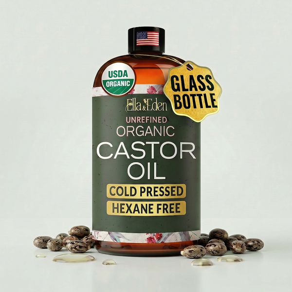 Organic Castor Oil – 16 Fl Oz Glass Bottle