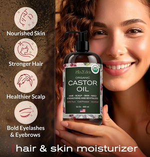 Organic Castor Oil – 16 Fl Oz Glass Bottle