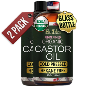 Organic Castor Oil – 32 Fl Oz Glass Bottle