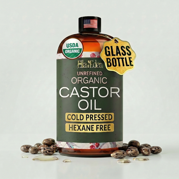 Organic Castor Oil – 32 Fl Oz Glass Bottle