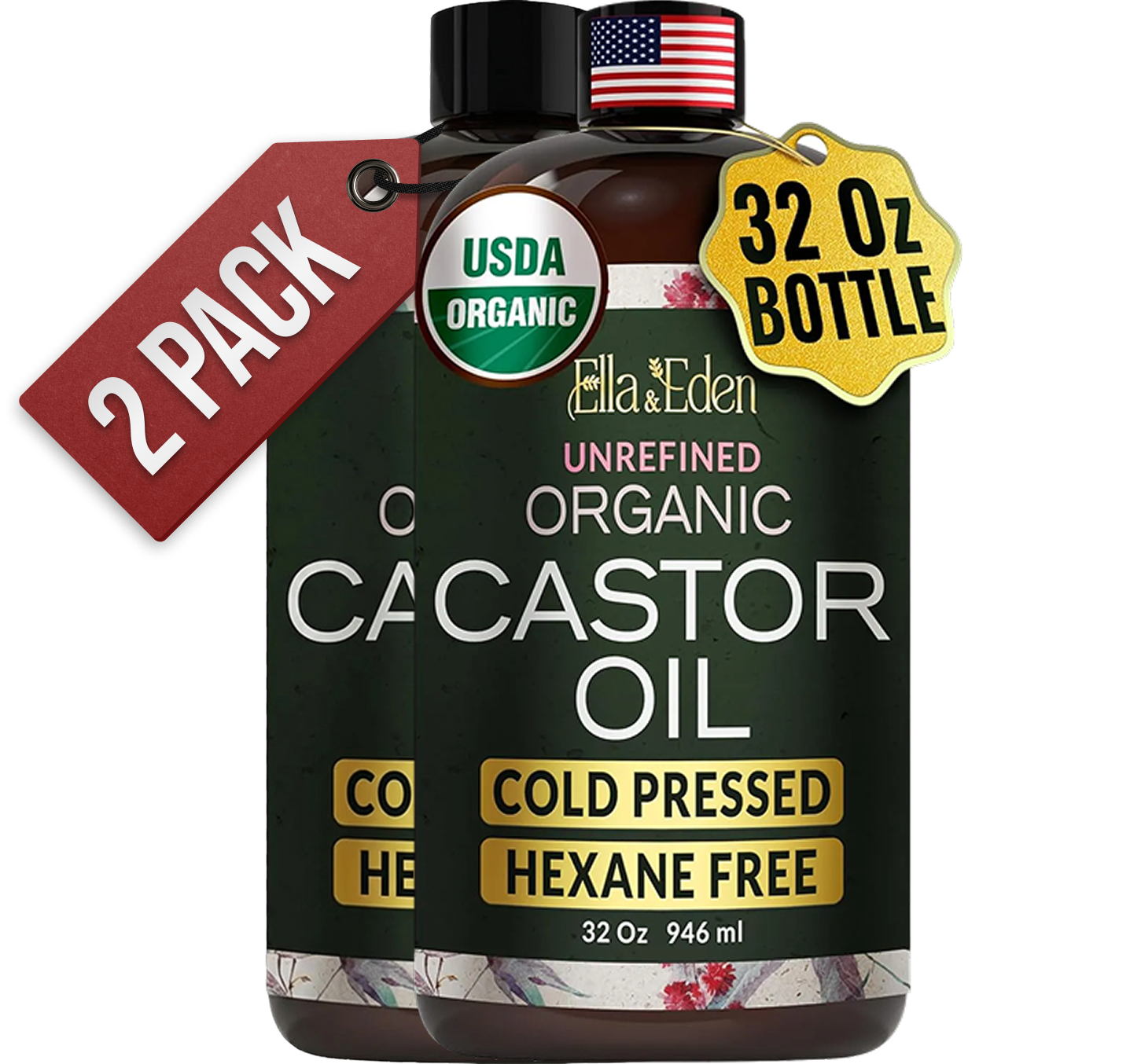 Pure Castor Oil 32oz, cold pressed