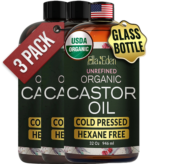Organic Castor Oil – 32 Fl Oz Glass Bottle
