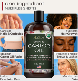 Pure Castor Oil 32oz, cold pressed - plastic bottle