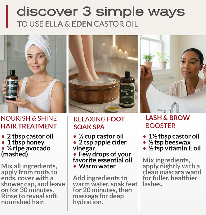 Pure Castor Oil 32oz, cold pressed