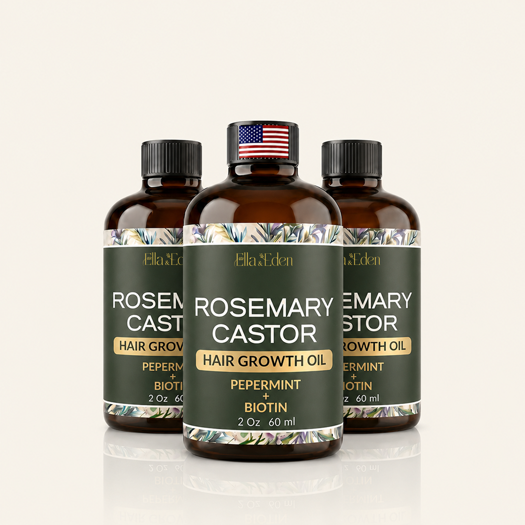 Hair Growth Oil with Rosemary, Castor, Peppermint & Biotin