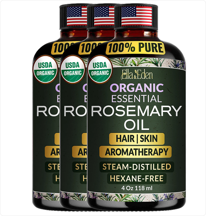 Hair Growth Oil with Rosemary, Castor, Peppermint & Biotin