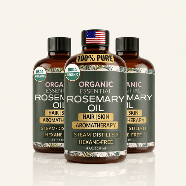 Organic Rosemary Oil - Pure, Steam-distilled, Hexane-Free