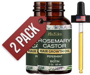 Hair Growth Oil with Rosemary, Castor, Peppermint & Biotin