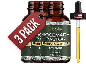 Hair Growth Oil with Rosemary, Castor, Peppermint & Biotin