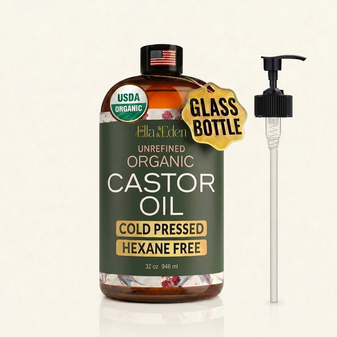 USDA Organic Castor Oil, 100% Pure Cold-Pressed Hexane-Free, 16 Oz